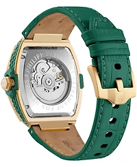Philipp Plein The keleton 2.0 Men's Green Calf Leather Strap Watch 44mm