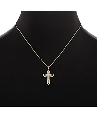 Macy's 18k Gold-Plated Cubic Zirconia Cross on Box Chain Necklace