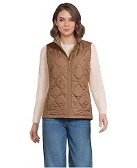 Lands' End Women's Print FeatherFree Quilted Insulated Vest