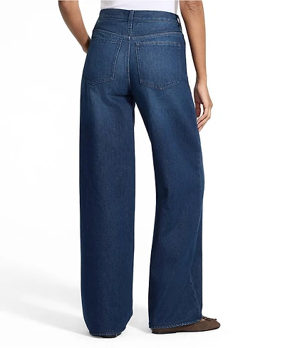 Lands' End Women's Rigid Denim Mid Rise Baggy Jeans