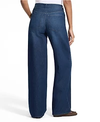 Lands' End Women's Rigid Denim Mid Rise Baggy Jeans