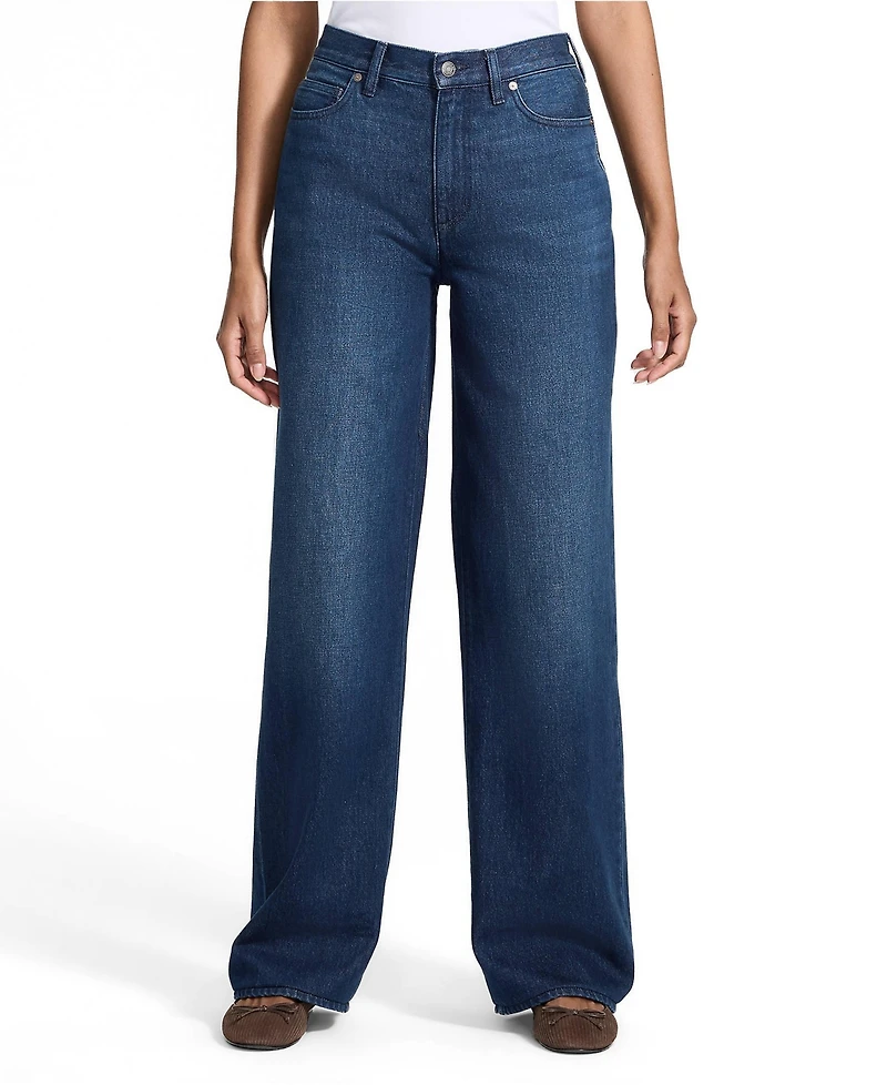 Lands' End Women's Rigid Denim Mid Rise Baggy Jeans