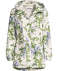 Lands' End Plus Print Waterproof Hooded Packable Raincoat