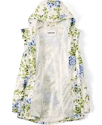 Lands' End Plus Print Waterproof Hooded Packable Raincoat
