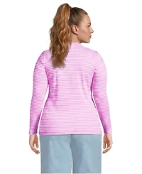 Lands' End Women's Plus Long Sleeve Micro Rib T-Shirt