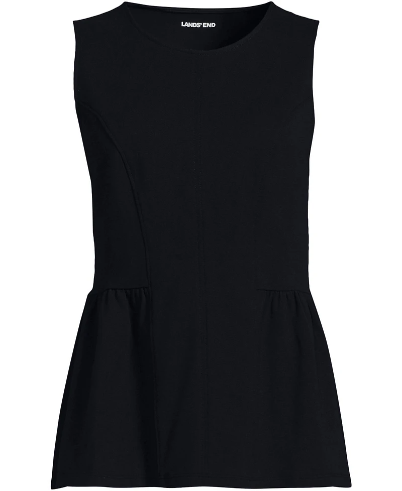 Lands' End Women's Sleeveless Starfish Crew Neck Peplum Top