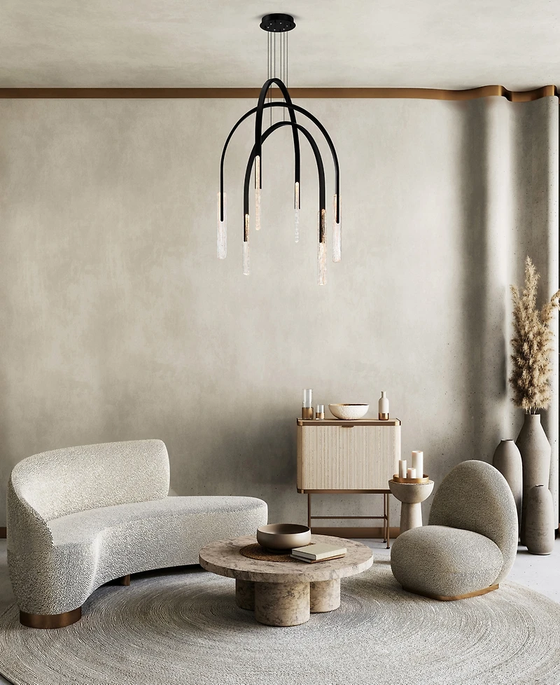 Cwi Lighting Curva 38" Metal Chandelier