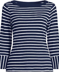 Lands' End Women's 3/4 Mariner Cuff Sleeve Boatneck