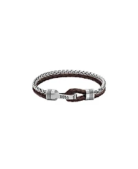 Hugo Boss Men's Jaxon Stainless Steel Brown Leather Bracelet