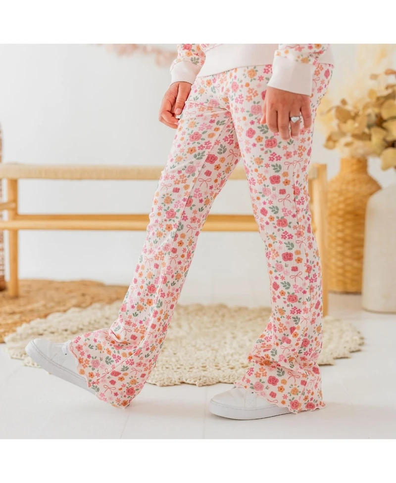 Sweet Wink Big Girls 10 to 12 Berry Floral Flare Legging