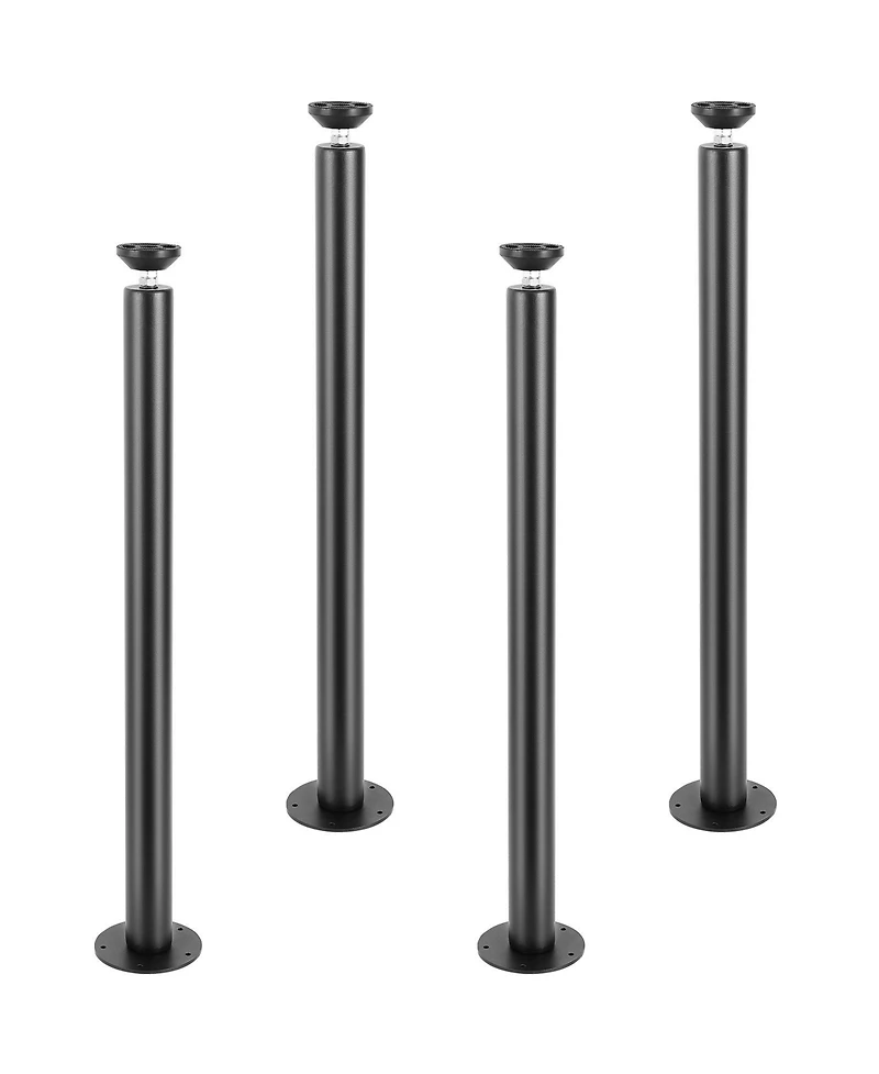 Sugift 28 in Adjustable Steel Desk Legs Set of 4 1200 lbs Load Capacity Heavy Duty with Foot Cup
