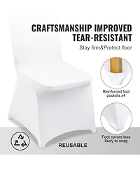 Sugift 150 Pieces Stretch Spandex Folding Chair Covers Removable Washable Protective Slipcovers