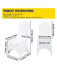 Sugift 50Pieces Stretch Spandex Folding Chair Covers Removable Washable Protective Slipcovers for Events