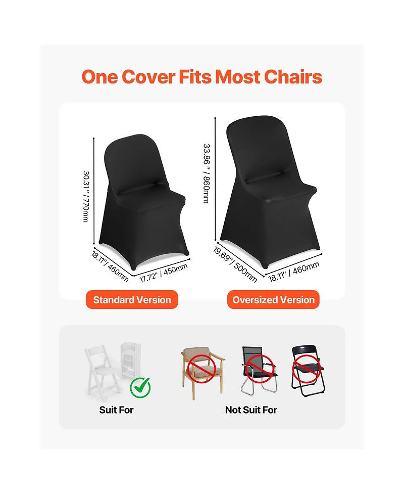 Sugift 30 Pieces Polyester Spandex Stretch Chair Covers Flat-Front Fits Up to 18.11 x 19.69 x 33.86