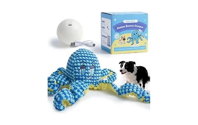 Nocciola Octo Ball Interactive Dog Toy, No Stuffing Bouncing Octopus Plush, Usb Rechargeable Auto Bounce Core, Touch Activated Enrichment Toy