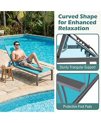 Gouun 6-Position Outdoor Chaise Lounge Chair with Rustproof Aluminium Frame