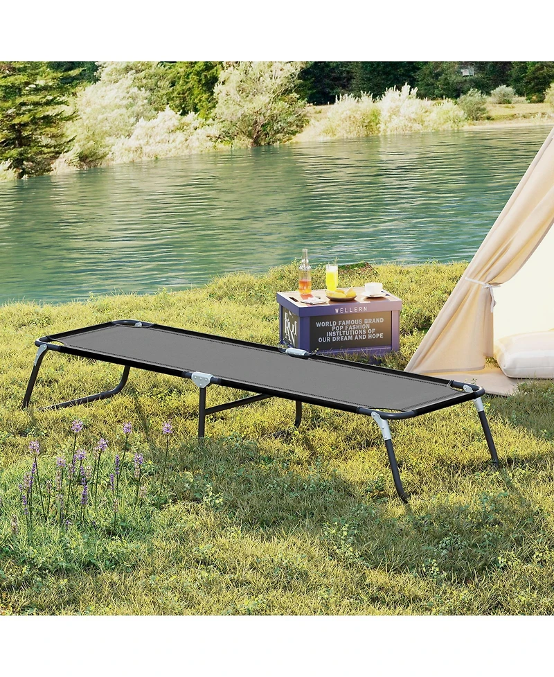 Costway Folding Camping Bed Chaise Lounge Outdoor Portable Military Cot Sleeping Hiking Travel