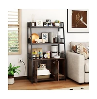 Ruie Hidden Litter Box Cabinet 52 in Cat Enclosure with Scratching Pad and Shelves