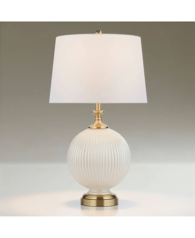 Possini Euro Design 27" High Fluted Opal Glass Table Lamp