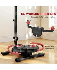 Sevorley Twist Waist Exercise Machine with Adjustable Handlebar, Lcd Monitor, Foldable Steel Frame
