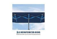 homfan 9'x15' Outdoor Umbrella with Base, Extra Wide Patio Umbrella