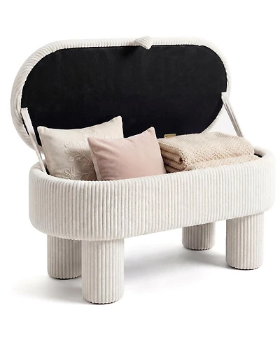 Costway 42" Storage Ottoman Bench with Hidden Compartment and Legs for Living Room
