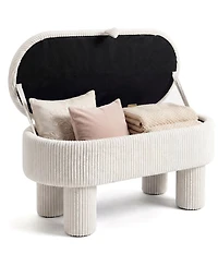 Costway 42" Storage Ottoman Bench with Hidden Compartment and Legs for Living Room