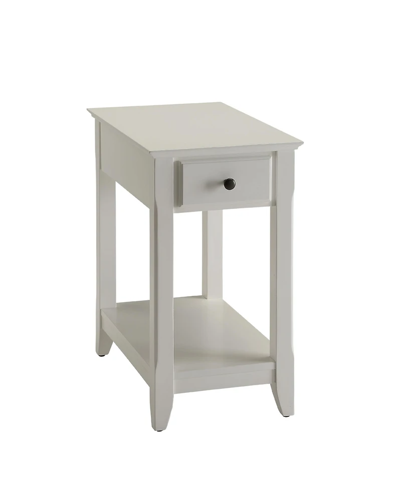 Flynama Accent Table Drawer Shelf Storage Tapered Leg Bronze Handle Unit