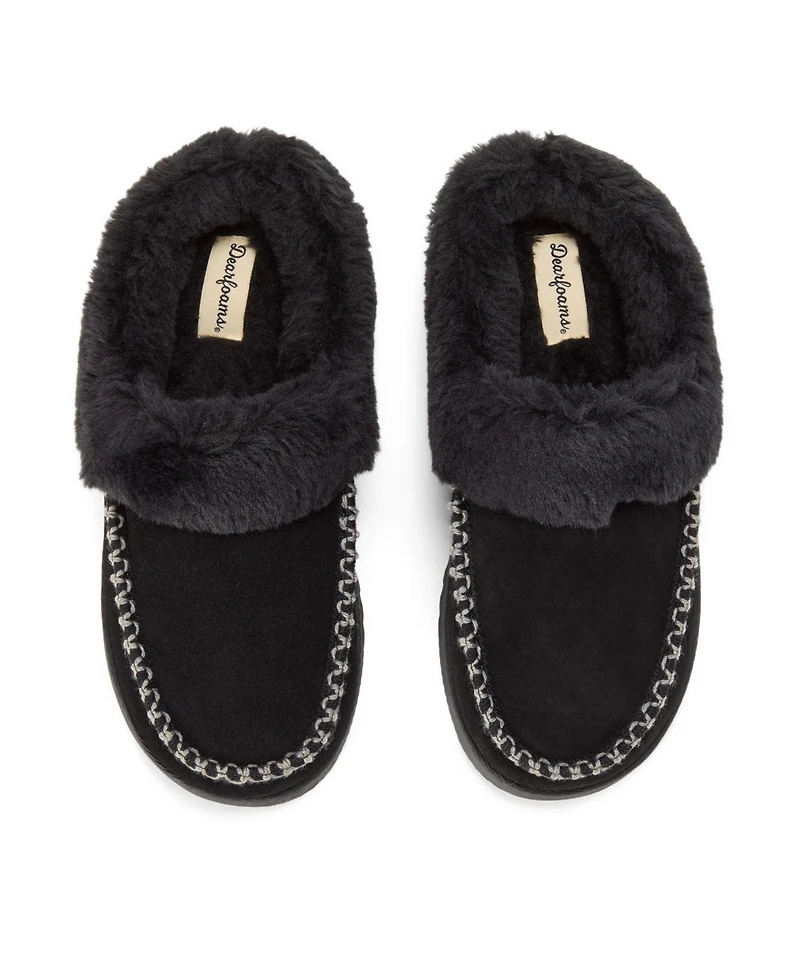Dearfoams Women's Blaine Genuine Suede Clog Slippers