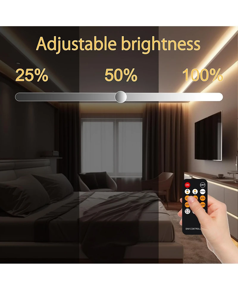 Lofree Cob Led Dimmable Remote Control Strip Light, 16.4'L