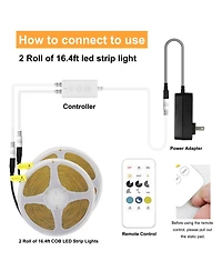 Lofree Cob Led Strip Light Dimmable Rf Remote Flexible String Light