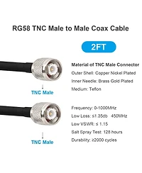 Lofree RG58 Low-Loss Coaxial Cable 25 ft.