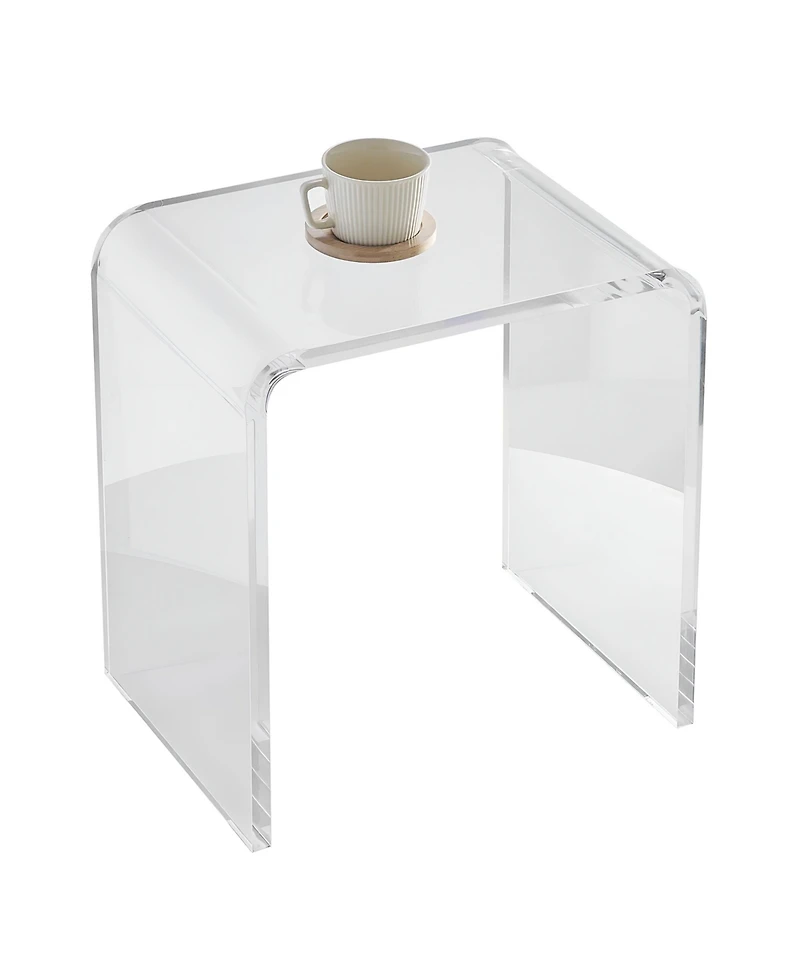 Slickblue Clear Acrylic C Shaped End Table for Living Room and Bedroom
