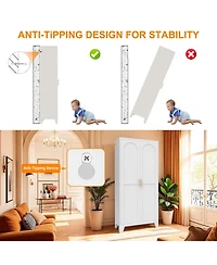 sumyeg 61" 2 Shapely Doors Cabinet Metal Storage Cabinet with Doors and Adjustable Shelves