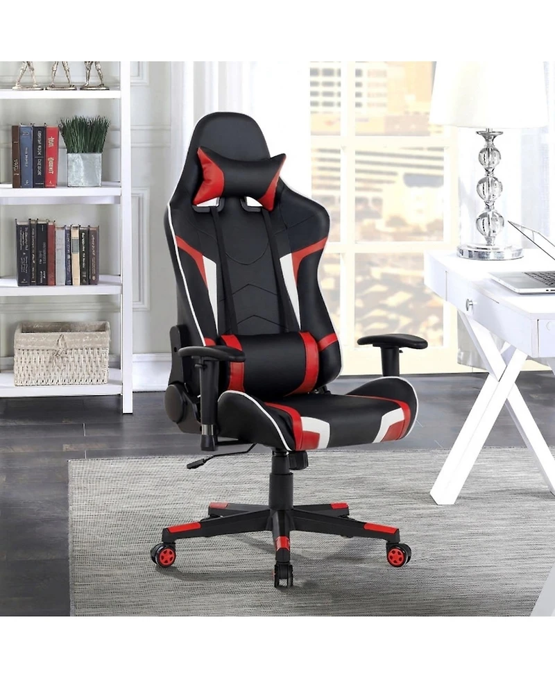 Gouun Reclining Swivel Massage Gaming Chair with Lumbar Support and Headrest