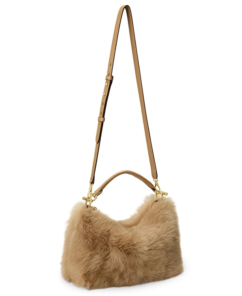Lauren Ralph Lauren Shearling Small Blaike Shoulder Bag