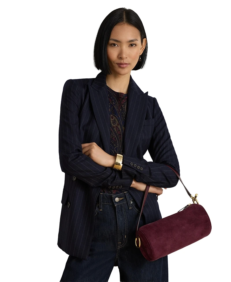 Lauren Ralph Lauren Suede Small Blaike Barrel Handbag