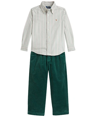 Polo Ralph Lauren Boys' 2T-7 Cotton Oxford Shirt and Corduroy Pants, 2-Piece Set