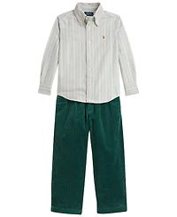 Polo Ralph Lauren Boys' 2T-7 Cotton Oxford Shirt and Corduroy Pants, 2-Piece Set