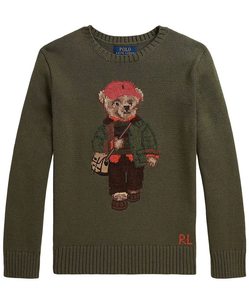 Polo Ralph Lauren Boys' 8-20 Bear Embroidered Sweater