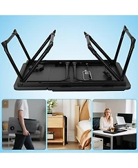 Gnuadz Laptop Bed Desk Adjustable Lap Table Charge Port Cup Holder Foldable Tray