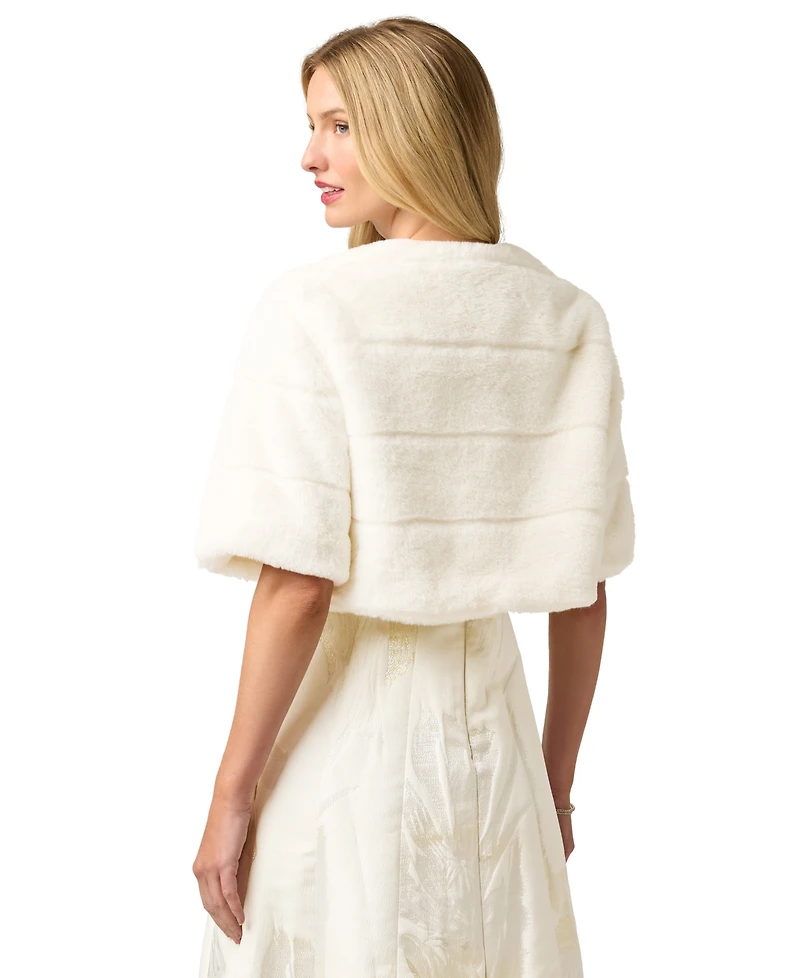 Adrianna Papell Women's Faux Fur Bolero Jacket
