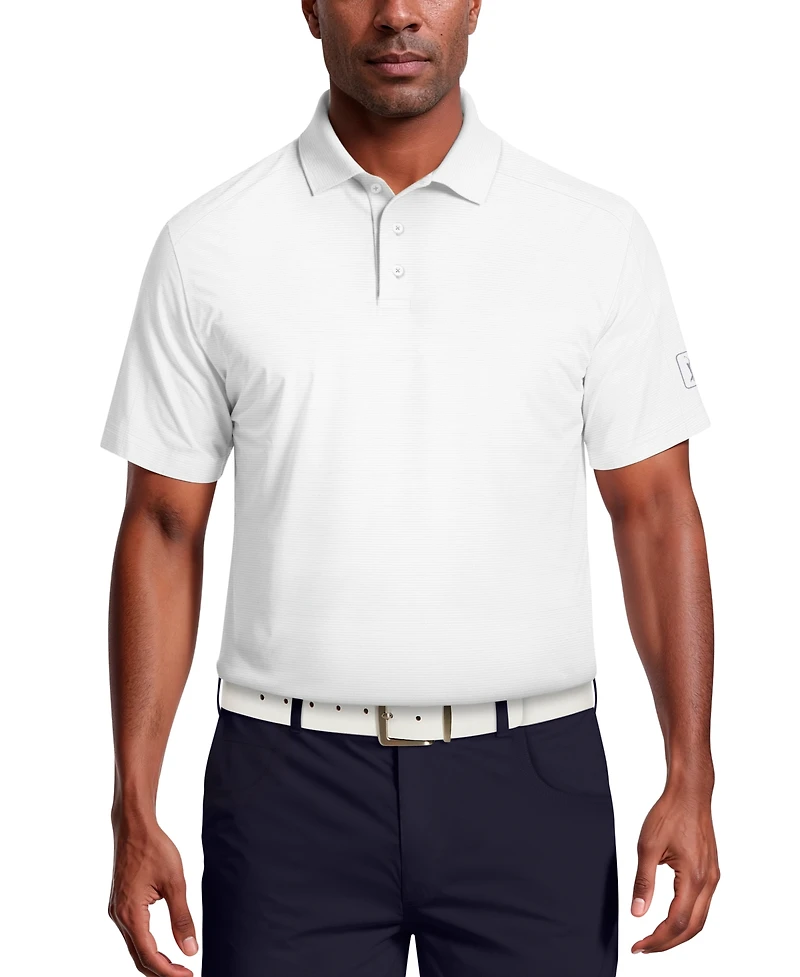 Pga Tour Men's Solid Cooling Texture Polo Shirt
