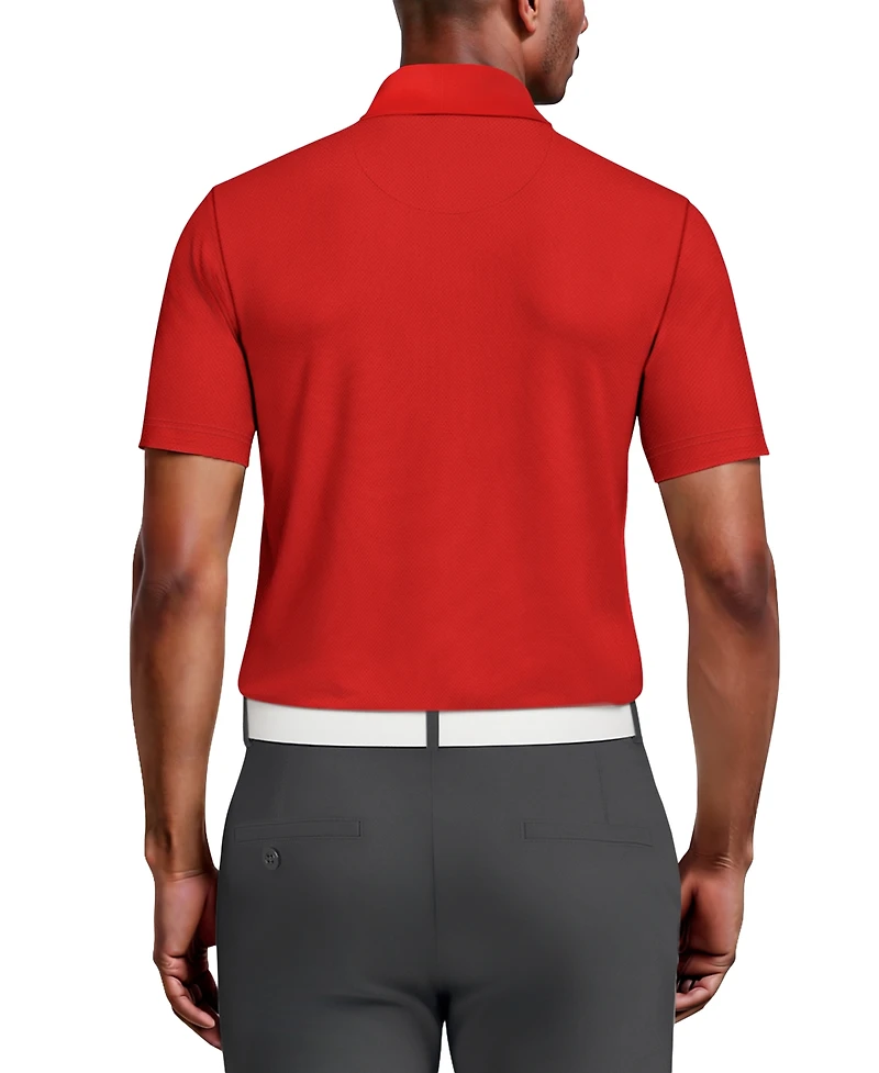 Pga Tour Men's Airflux Solid Mesh Short Sleeve Golf Polo Shirt