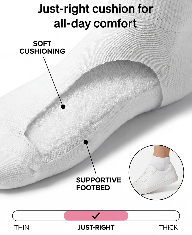 Hue Women's Quarter Top 6 Pack Socks