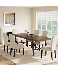 gaomon 86-Inch Industrial Rectangular Dining Table for 8-10 People, Extra Long Kitchen Table with Robust Metal Frame