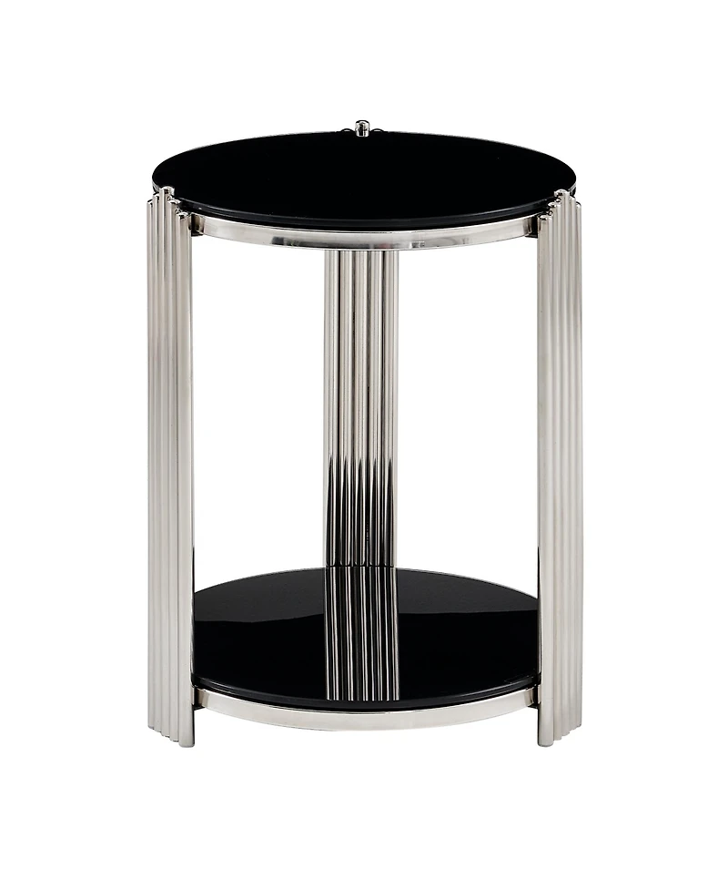 Flynama 16.9" Double-Layer Glass Side Table, Frame