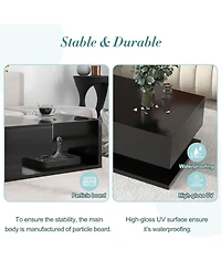 Flynama 2-Tier Rectangular Glass Coffee Table