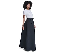Karl Lagerfeld Paris Women's Textured Maxi A-Line Gown