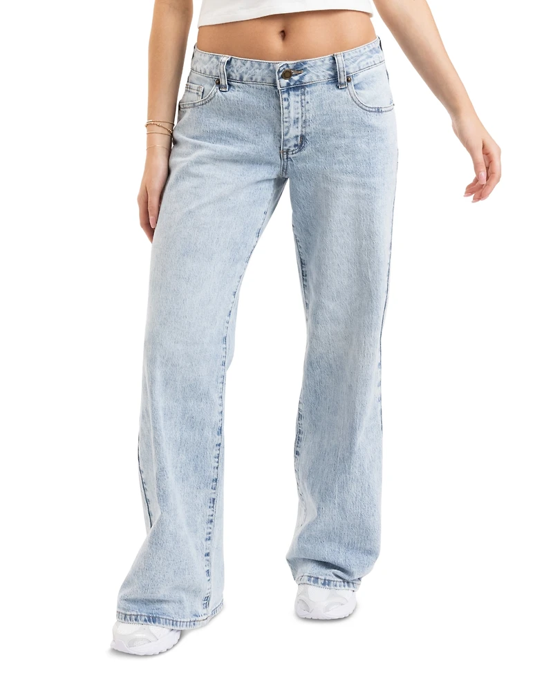 Em & Cass Juniors' Low-Rise Wide-Leg Jeans
